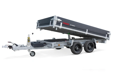 Zwarte Anssems KSX Go-getter kipper aanhanger met elektrische kiepfunctie