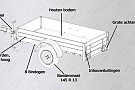 Anssems Bagagewagen GT500-181HT 1as onger. 181x101x48cm/500kg 