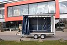 Plateauwagen met schuifhuifzeil
