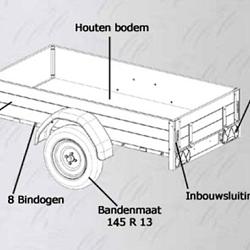 Anssems Bagagewagen GT500-181HT 1as onger. 181x101x48cm/500kg 