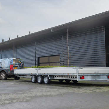 Henra plateauwagen 3x1500kg-as geremd 453x222x30cm 3500kg