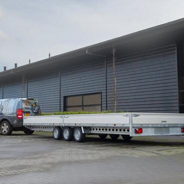Henra plateauwagen 3x1500kg-as geremd 633x222x30cm 3500kg
