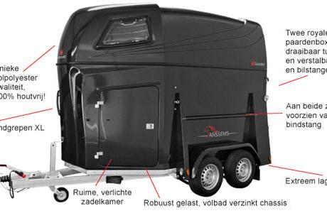 Anssems PTH2000 Privaro 2prds zwart metallic 331x166x200cm 2000kg