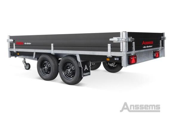 Anssems plateauwagen PSX2000 2-as rem Go-Getter 405x178cm/2000kg