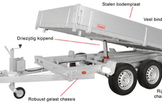 Anssems kipper KSX2000H 305x153x30cm / 2000kg Handbediend