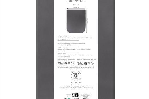 Walra hoeslaken queensbed antraciet
