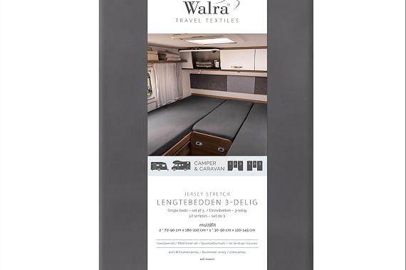 Walra hoeslaken 3-delig Antraciet