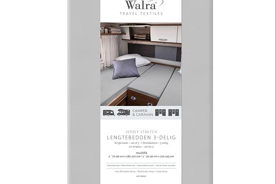 Walra hoeslaken 3-delig grijs