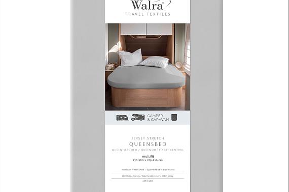 Walra hoeslaken queensbed grijs