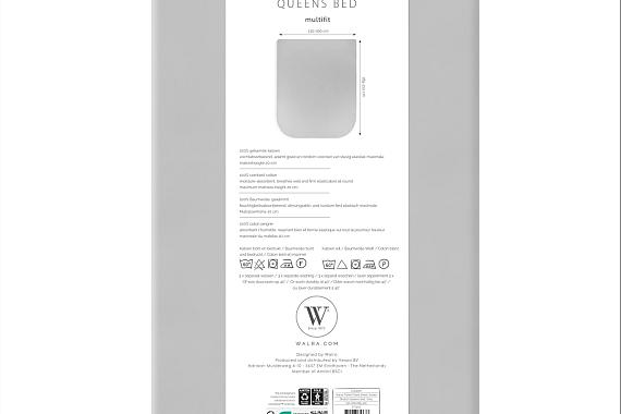 Walra hoeslaken queensbed grijs