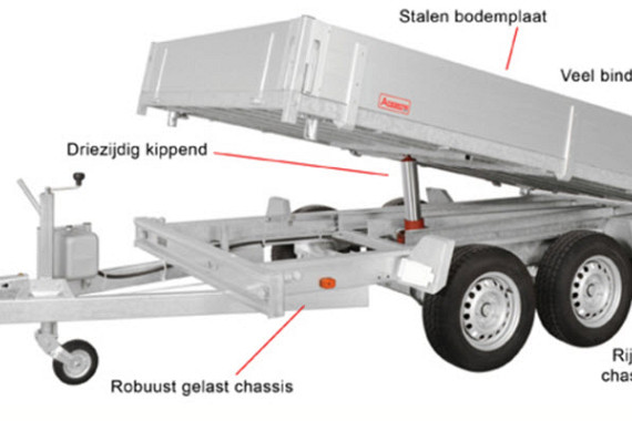 Anssems kipper KSX2500H 305x178x30cm / 2500kg Handbediend