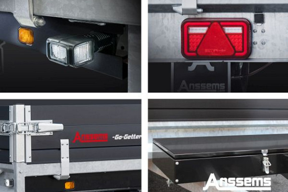 Anssems plateauwagen PSX3000 2-as rem Go-Getter 405x178cm/3000kg