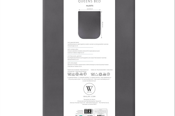 Walra hoeslaken queensbed antraciet