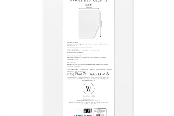 Walra hoeslaken Frans Bed rechts wit