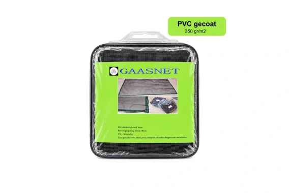 Fijnmazig aanhangwagennet PVC gecoat / 370 x 220