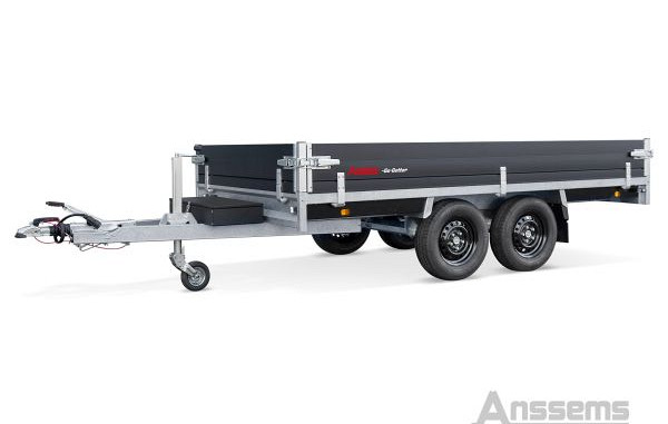 Anssems plateauwagen PSX3000 2-as rem Go-Getter 405x178cm/3000kg