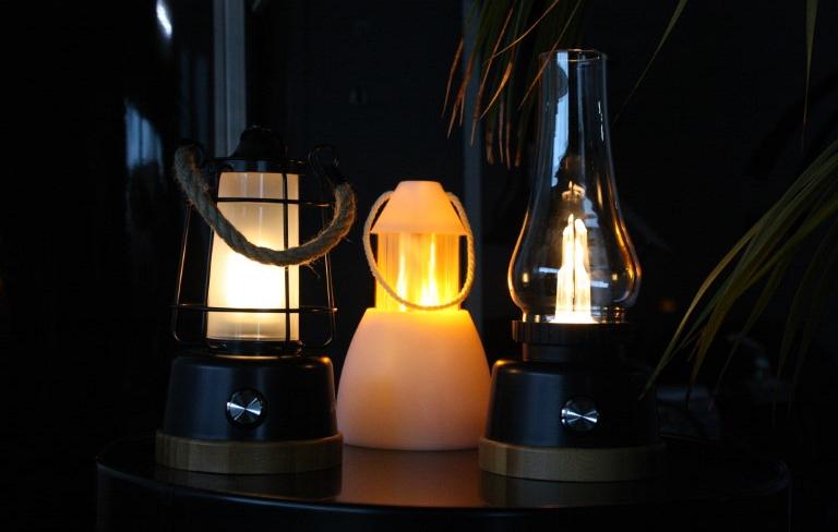 Windlicht met vlam effect ETLT1221