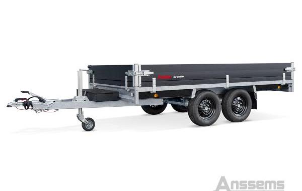Anssems plateauwagen PSX2000 2-as rem Go-Getter 405x178cm/2000kg