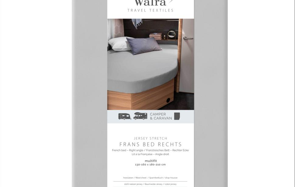 Walra hoeslaken Frans Bed rechts grijs