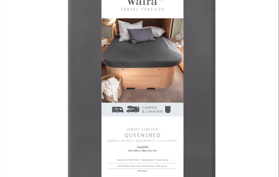 Walra hoeslaken queensbed antraciet