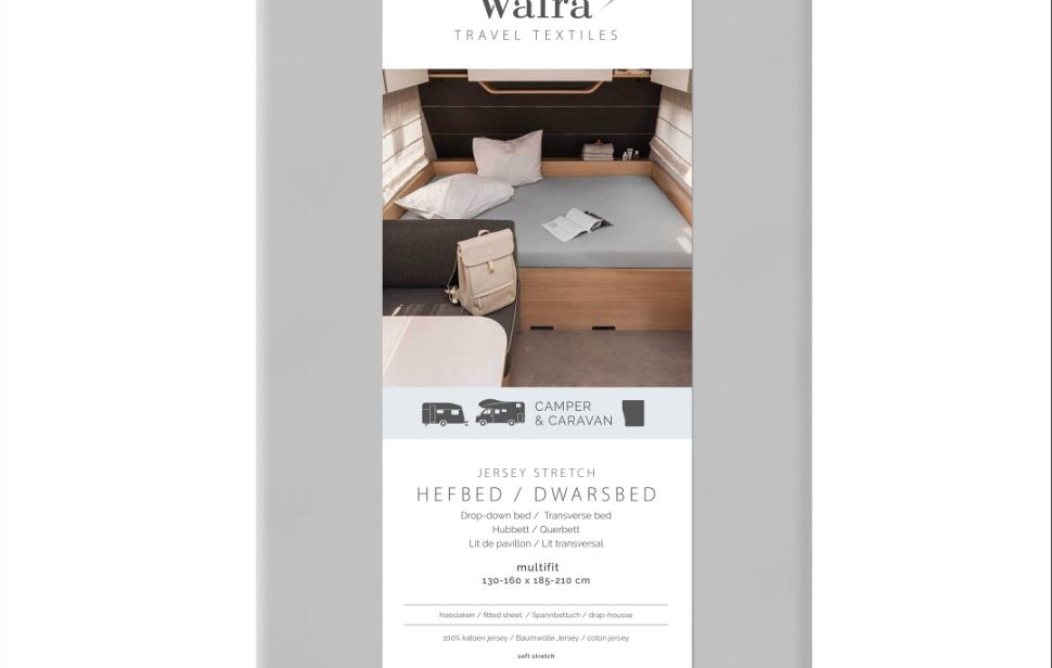 Walra hoeslaken hefbed dwarsbed grijs