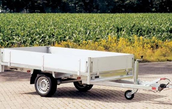 Anssems plateauwagen PSX1350 1-as geremd 251x153cm/1350kg